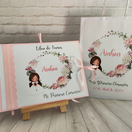 Libro de firmas y fotos personalizado para niña