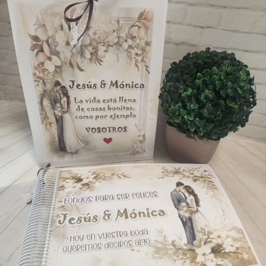 Libro para regalar dinero en boda Modelo Beige