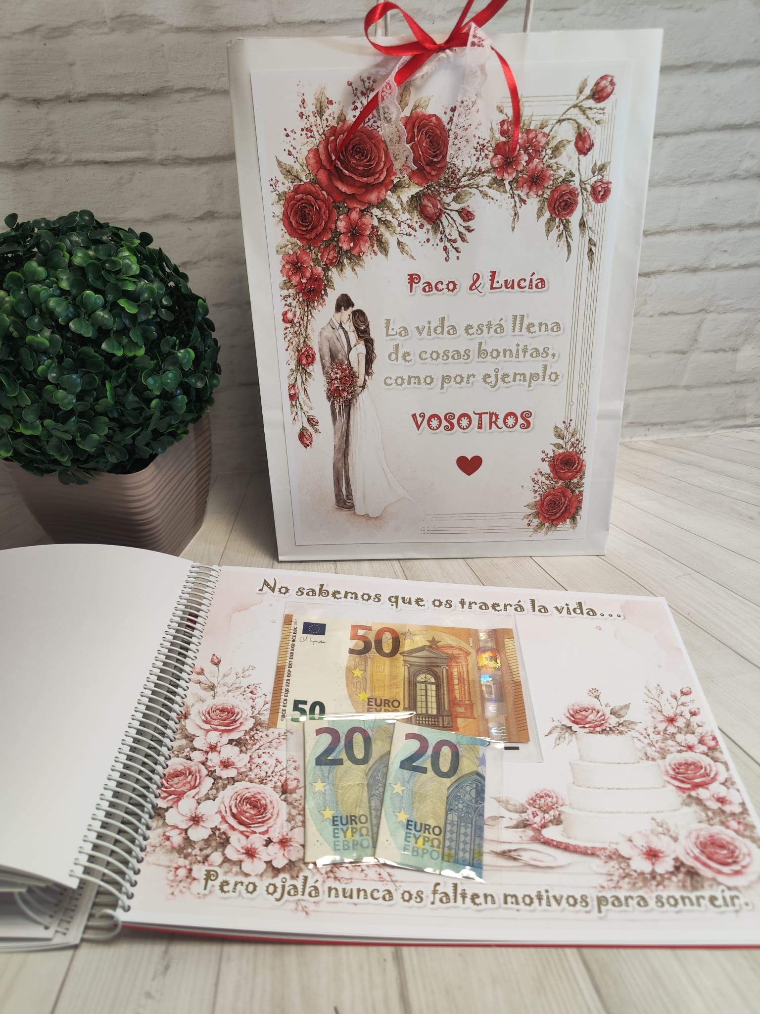 Libro para regalar dinero en boda Modelo Rojo - Imagen 13