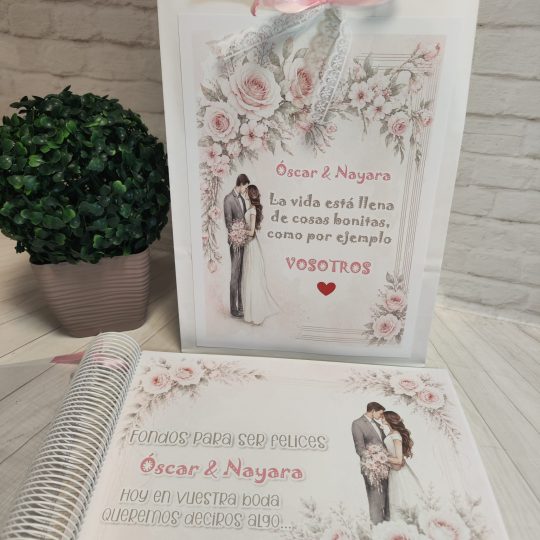 Libro para regalar dinero en boda Modelo rosa
