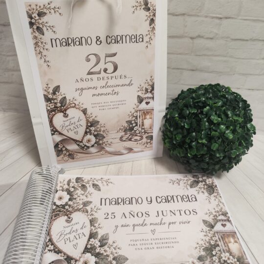Libro para regalar dinero en Bodas de Plata-25 Años Juntos